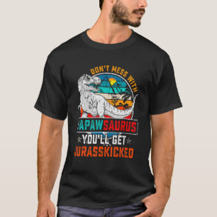 Mens Papawsaurus Dinosaur Rex Vintag Vaterschaft D T-Shirt
