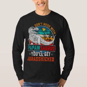 Mens Papawsaurus Dinosaur Rex Vintag Vaterschaft D T-Shirt