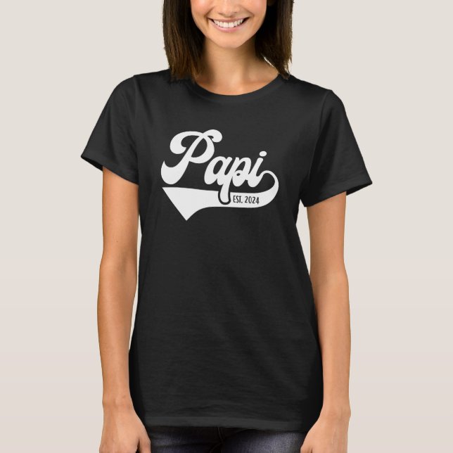 Mens Papi Est 2024 bald zu sein neue Papi Funny Fa T-Shirt (Vorderseite)