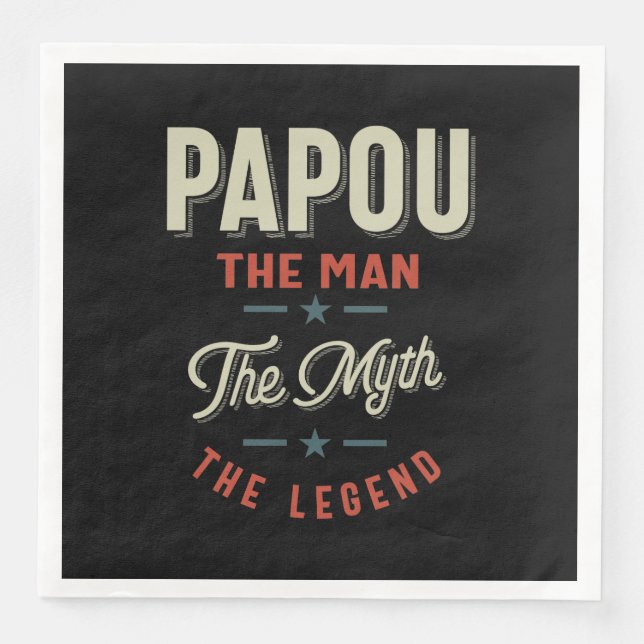 Mens Papou Shirt Geschenk: Der Mann, der Mythos, d Serviette (Vorderseite)