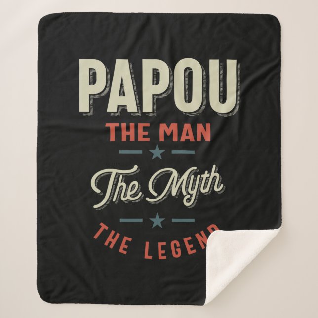 Mens Papou Shirt Geschenk: Der Mann, der Mythos, d Sherpadecke (Vorderseite)