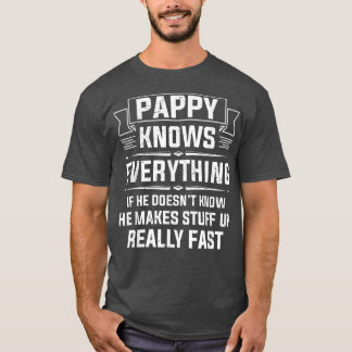 Mens Pappy Knows Everything  Funny Grandpa Father' T-Shirt