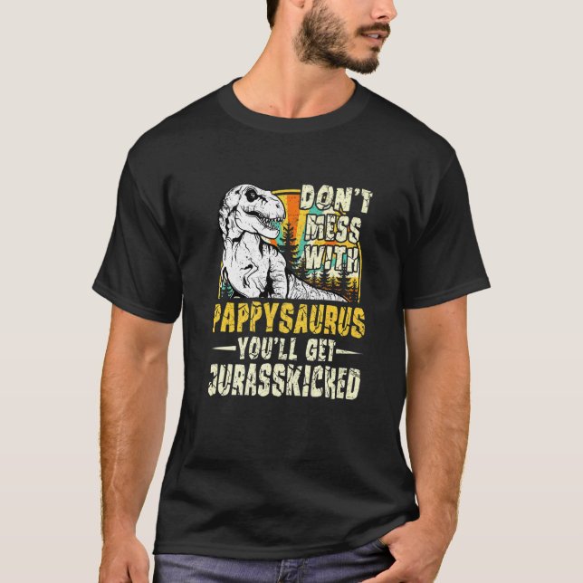 Mens Pappy Rex Saurus Papasaurus Dinosaurs Men Fat T-Shirt (Vorderseite)