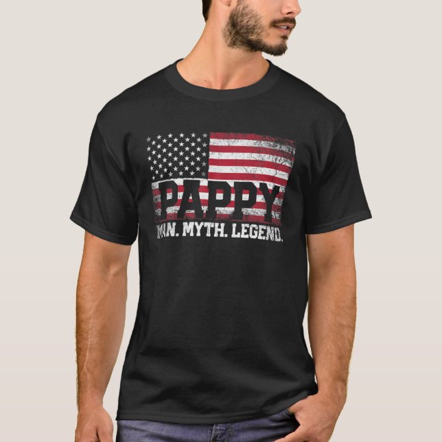 Mens Pappy The Man Myth Legend American Flag Faa T-Shirt (Vorderseite)