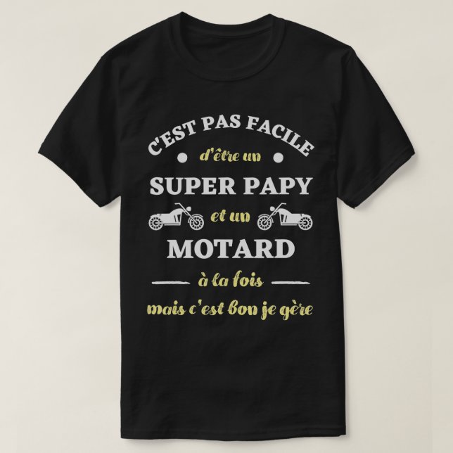 Mens Papy Biker ist nicht leicht Spaß Motorrad-Man T-Shirt (Design vorne)