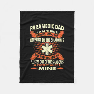 Mens Paramedic Dad Waiting Protect Father's Day Fleecedecke