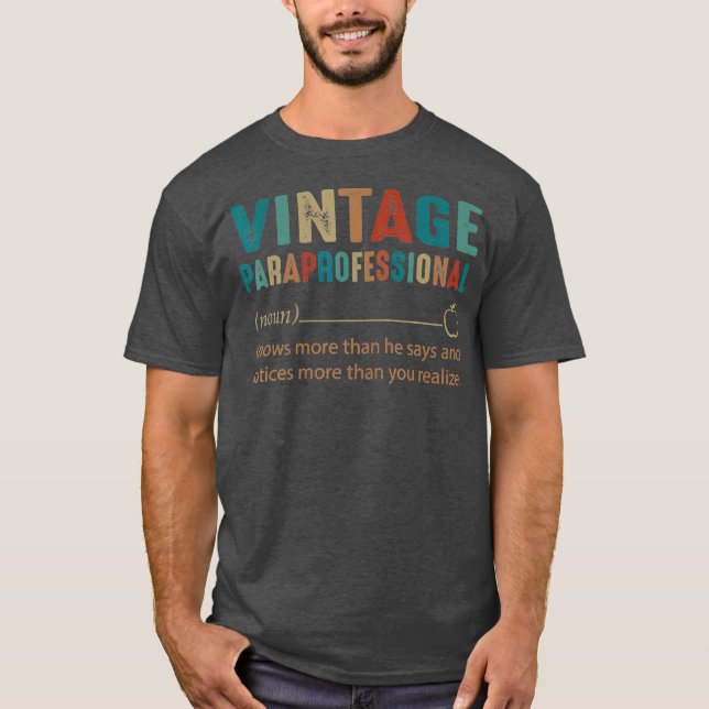 Mens Paraprofessional Noun Vintag Retro Style T-Shirt (Vorderseite)