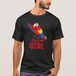 Mens Parrot Parakeet I Liebe My Girl Macaw T-Shirt