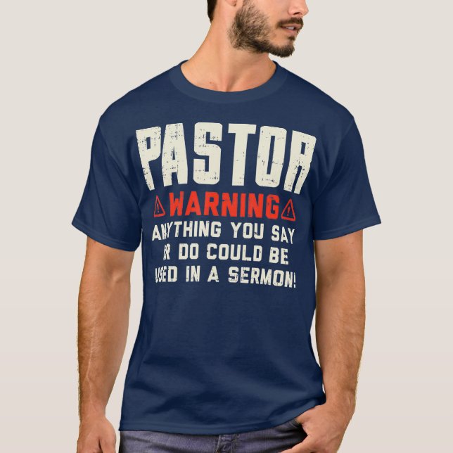 Mens Pastor warnen Sermon Funny Christliches Gesch T-Shirt (Vorderseite)