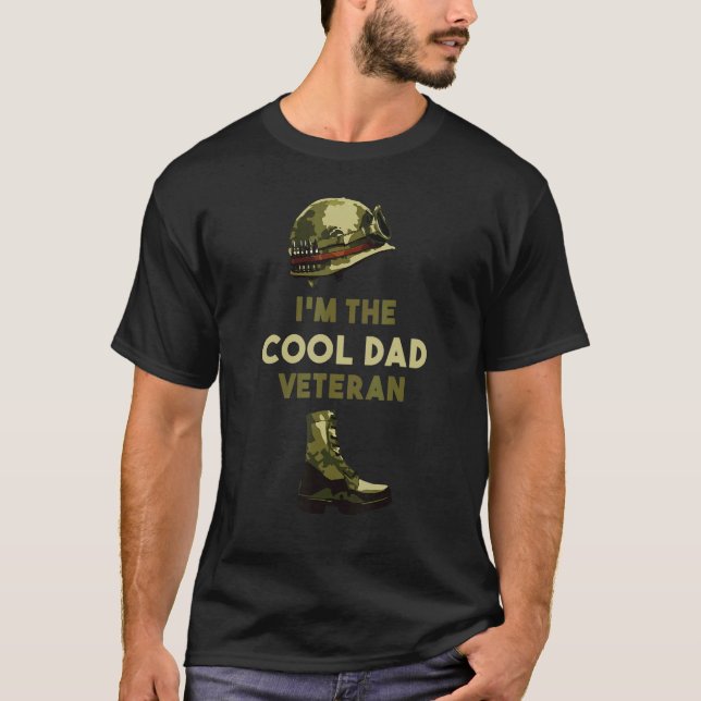 Mens Patriot Soldier  I'm The Cool Dad Veteran T-Shirt (Vorderseite)