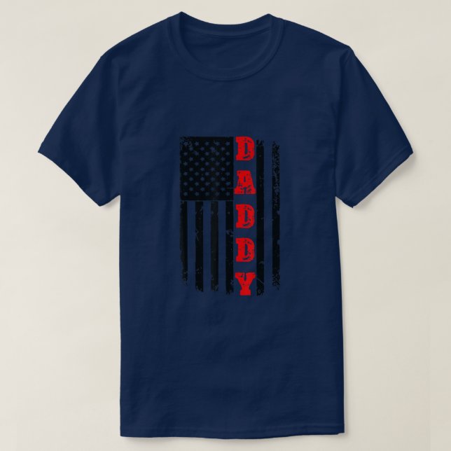 Mens Patriotic American Daddy Vatertag - TShirt  (Design vorne)