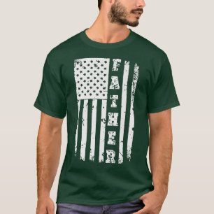 Mens Patriotic American Flag Vatertag Vater T Fett T-Shirt