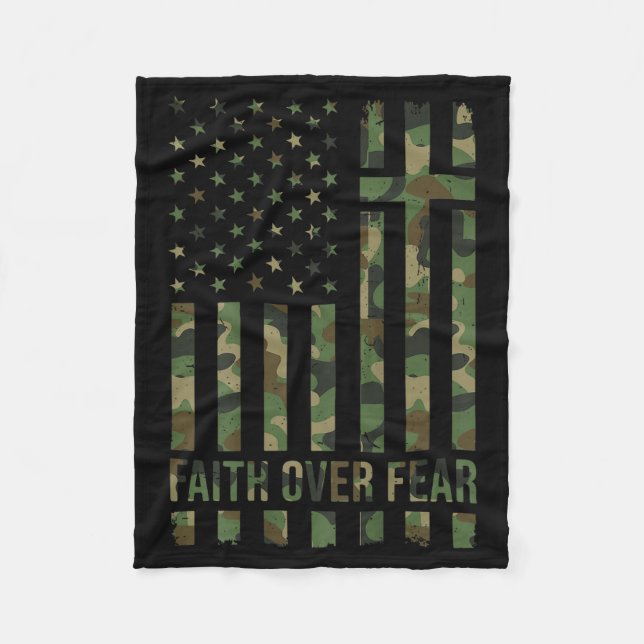 Men's Patriotic Christian Faith Over Fear American Fleecedecke (Vorderseite)