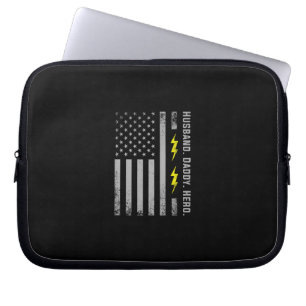 Mens Patriotic Electrical Vater American Flag Fars Laptopschutzhülle