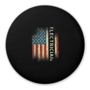 Mens Patriotic Electrician spendet amerikanische F Keramikknauf