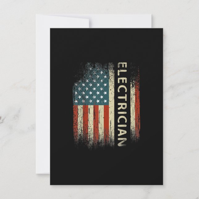 Mens Patriotic Electrician spendet amerikanische F Mitteilungskarte (Vorderseite)