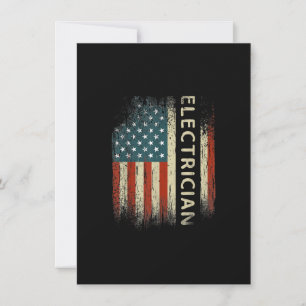 Mens Patriotic Electrician spendet amerikanische F Mitteilungskarte