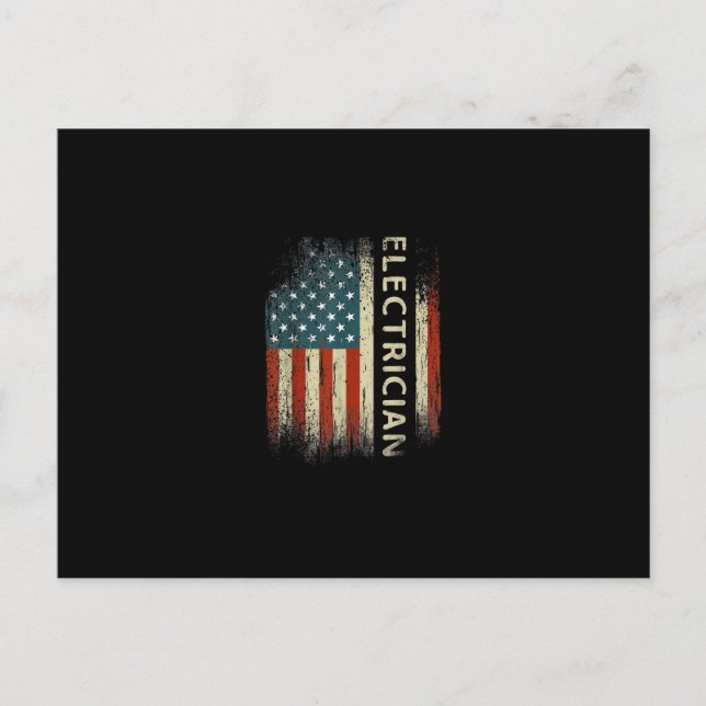 Mens Patriotic Electrician spendet amerikanische F Postkarte (Vorderseite)