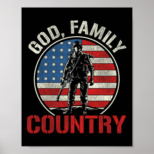 Mens Patriotic Soldier Us Flag Army United Staaten Poster