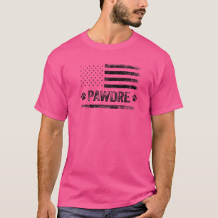 Mens Pawdre Bester Hund Vater je US Flag Hundescha T-Shirt