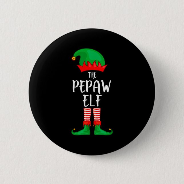 Mens Pepaw Elf Christmas Party Matching Family Gro Button (Vorderseite)
