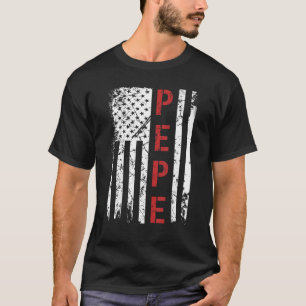 Mens Pepe Vintage US-amerikanische Flagge für Vate T-Shirt