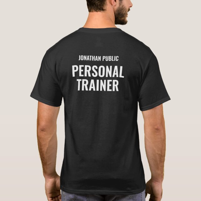 Mens Personal Trainer Moderner großer Schriftart N T-Shirt (Rückseite)
