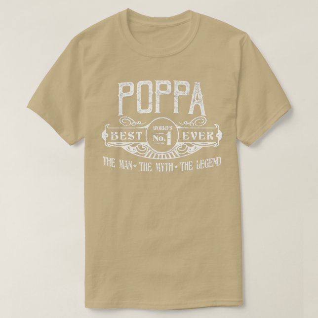 Mens Personalisiert Poppa Best No  T-Shirt (Design vorne)
