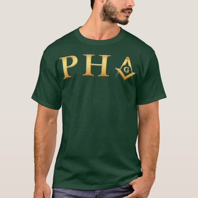 Mens PHA Freemason Prince Hall Mason Masonic T-Shirt (Vorderseite)