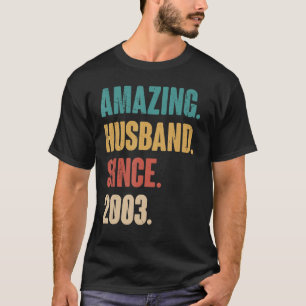 Mens Phantastisch Husband Seit 2003 - 20. Wedding T-Shirt