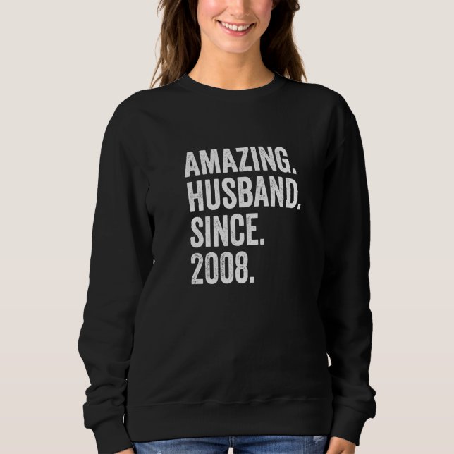 Mens Phantastisch Husband Seit 2008 14. Wedding An Sweatshirt (Vorderseite)