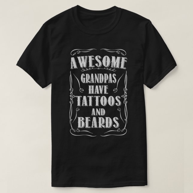 Mens Phantastische Grandpas haben Tattoos und Bärt T-Shirt (Design vorne)