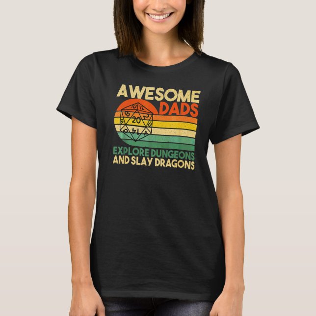 Mens Phantastische Vater entdecken Dungeons Dm Rpg T-Shirt (Vorderseite)