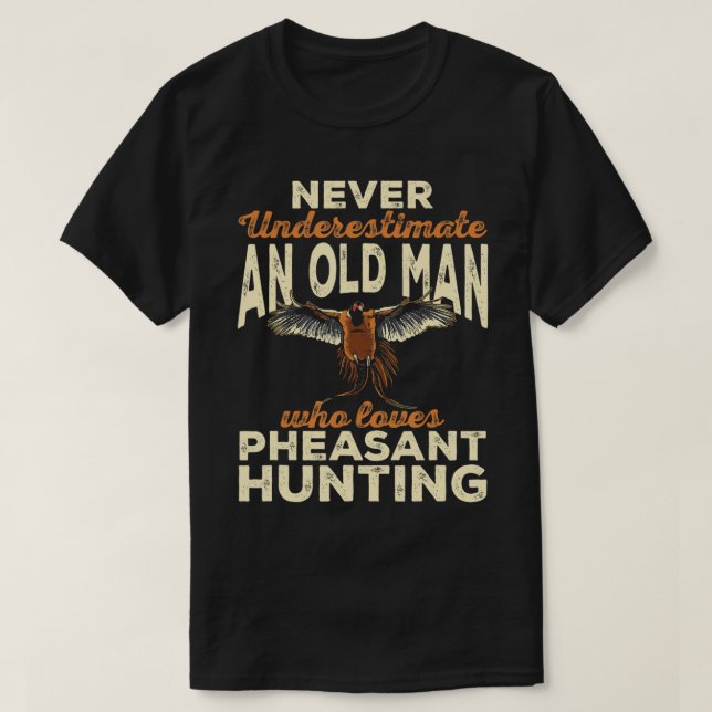 Mens Pheasant Junting Upland Bird Hunting T - Shir T-Shirt (Design vorne)