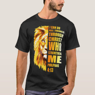 Mens Philippians 413 Christlich Bible Verse Lion M T-Shirt