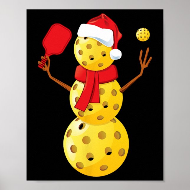 Mens Pickleball Christmas Shirt Funny Pickleball S Poster (Vorne)