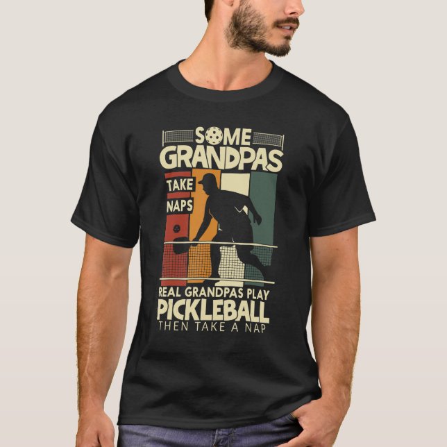 Mens Pickleball Funny Grandpa gibt etwas Großvater T-Shirt (Vorderseite)