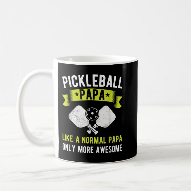 Mens Pickleball Papa Nur Phantastischer Funny Fawn Kaffeetasse (Links)