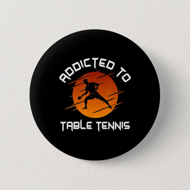 Mens Ping Pong Player für Tischtennis Button (Vorderseite)