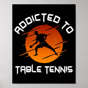 Mens Ping Pong Player für Tischtennis Poster