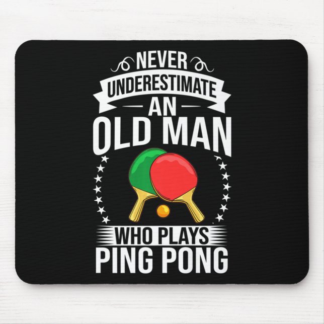 Mens Ping Pong Table Tennis Player Balls Paddle Ga Mousepad (Vorne)