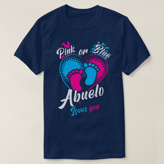 Mens Pink oder Blue Abuelo Lieben Sie Geschlecht z T-Shirt (Design vorne)
