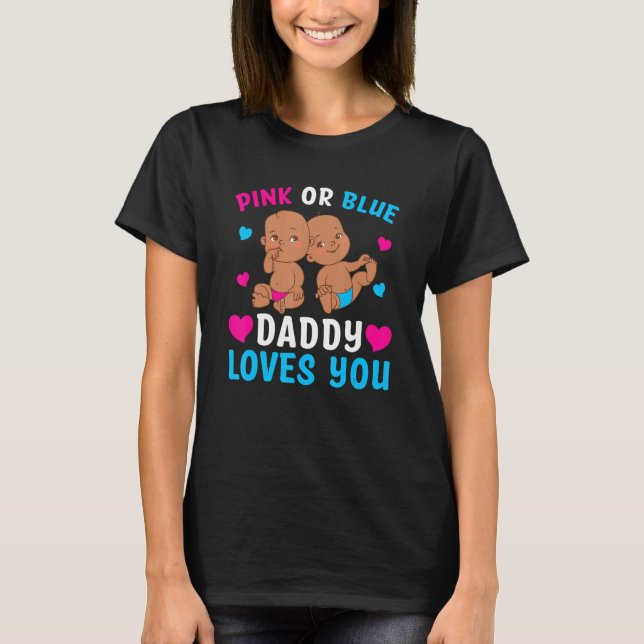 Mens Pink oder Blue Daddy Lieben Sie Papa zu Gen. T-Shirt (Vorderseite)