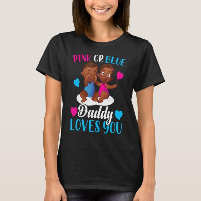 Mens Pink oder Blue Daddy Lieben Sie Papa zu Gen. T-Shirt (Vorderseite)