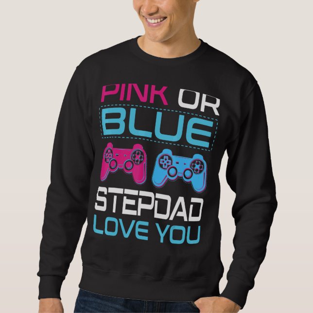 Mens Pink oder Blue Gender Reveal Video Game Stepd Sweatshirt (Vorderseite)