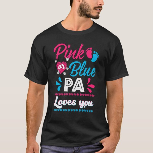 Mens Pink oder Blue Pa Lieben Sie Geschlecht zeige T-Shirt (Vorderseite)