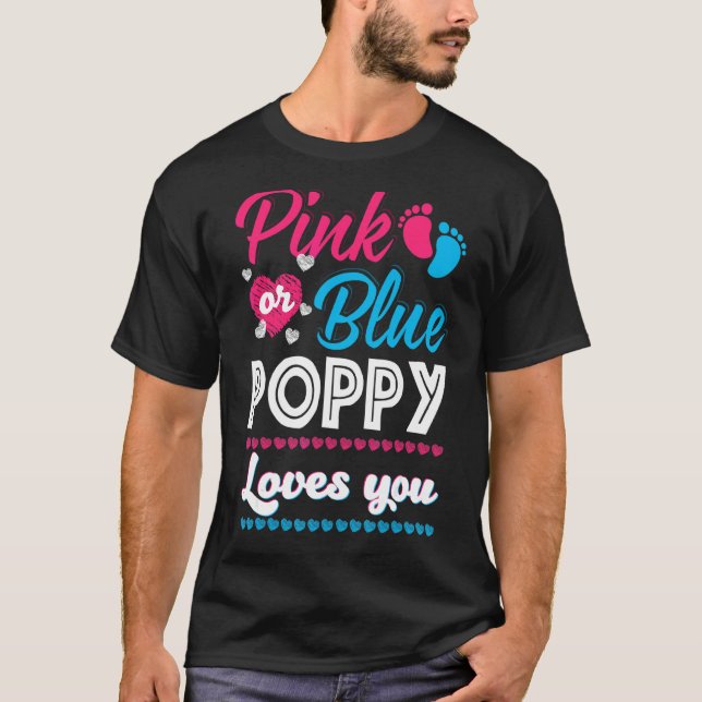 Mens Pink oder Blue Poppy Lieben Sie Geschlecht of T-Shirt (Vorderseite)