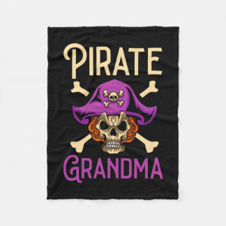 Mens pirate grandma grandmother granny pirate fleecedecke