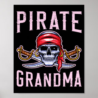 Mens pirate grandma grandmother granny pirate poster