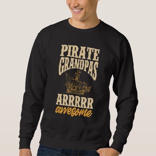Mens Pirate Grandpa Piratenflagge Freebooter 3 Sweatshirt (Vorderseite)